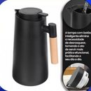 Garrafa Térmica Cabo em Madeira 1L - Preto