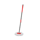 Mop Giratório Inox Limpeza 360° Cesto Kaza Clean 9 Litros - Vermelho