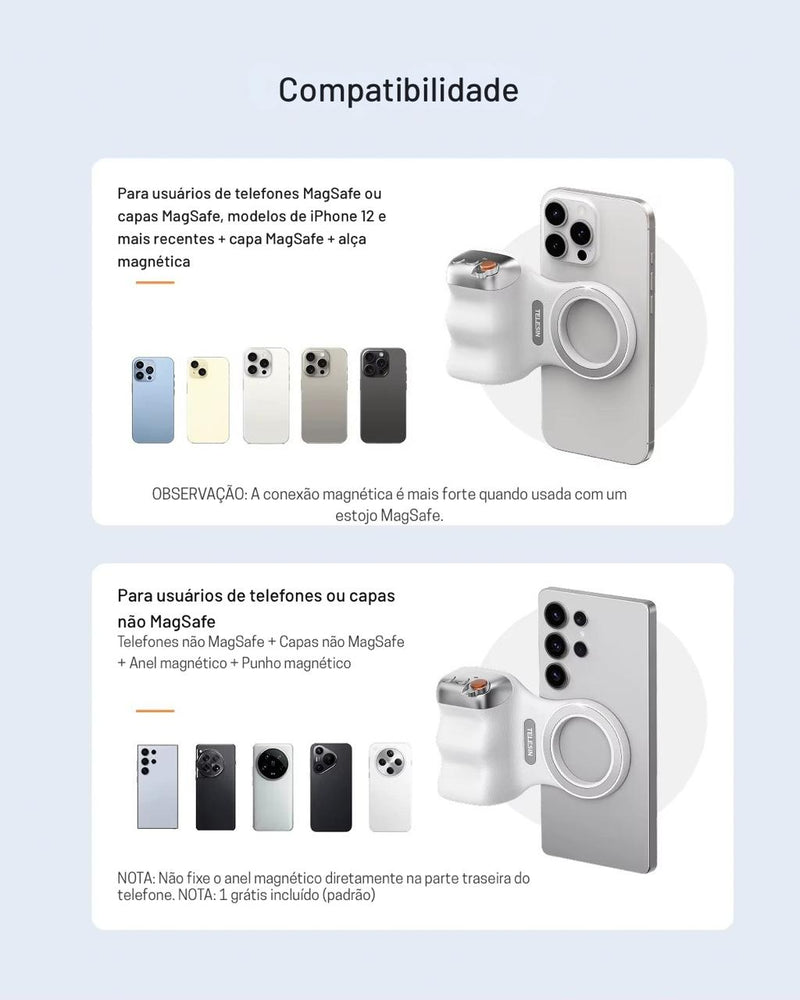 Suporte magnético para câmera de celular