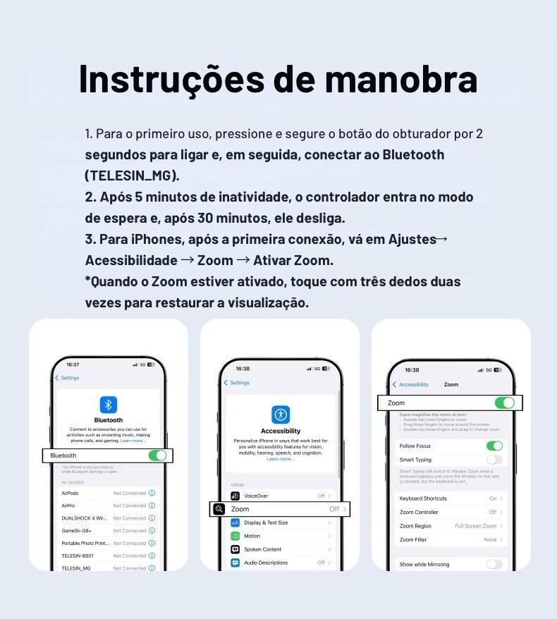 Suporte magnético para câmera de celular