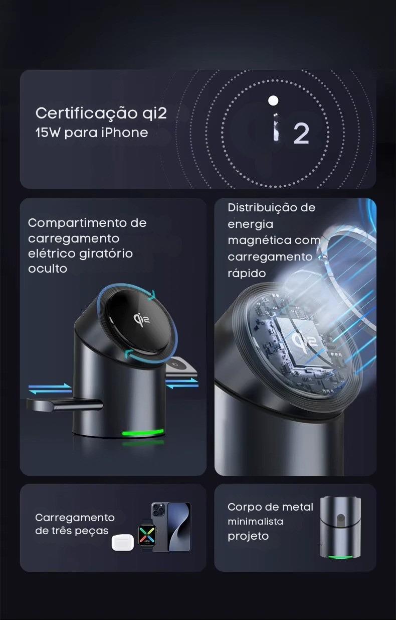 Novo carregador sem fio 3 em 1 Magsafe