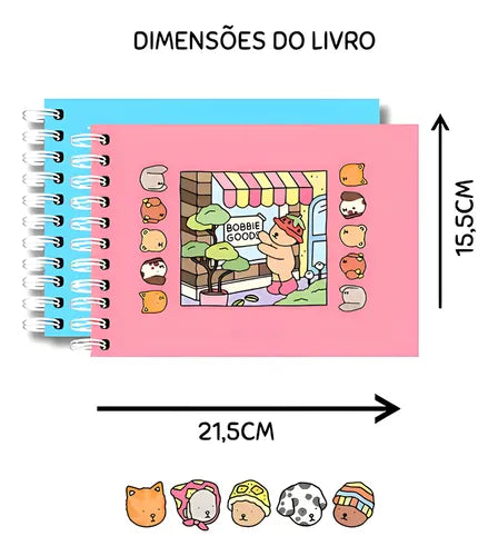 Livro Colorir Infantil URSO BOB (Rosa) - 50 Folhas Capa Dura