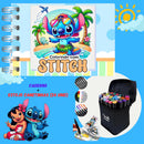 Kit Livro Colorir LIL. STI. (Azul) + 24 Canetas - Stitch